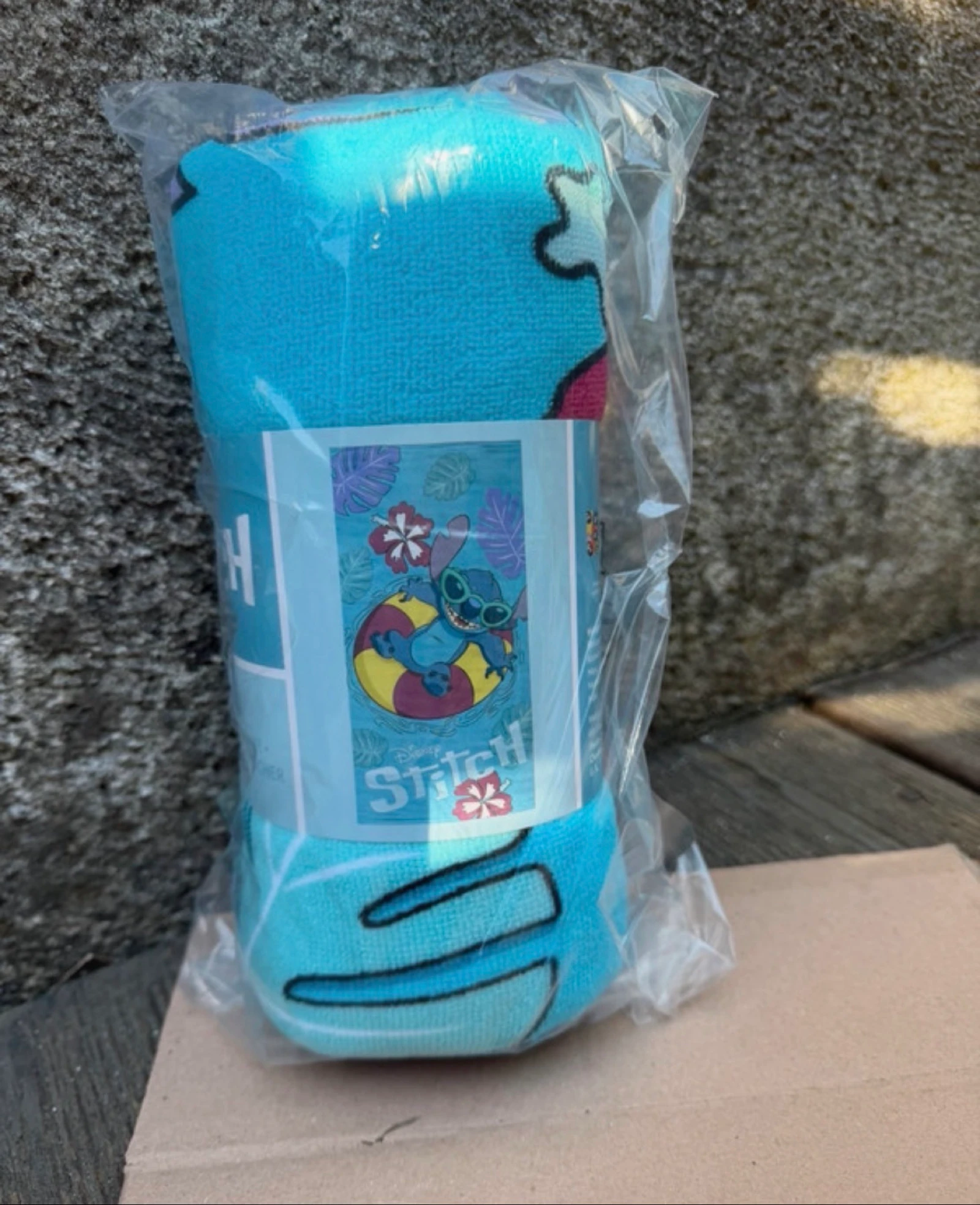 Serviette de bain Stitch bleu 